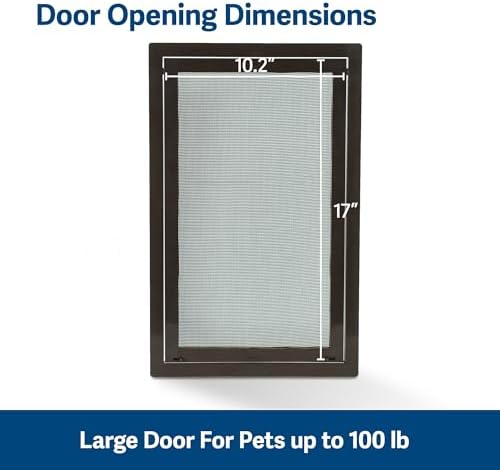 PetSafe Screen Door for Dogs & Cats, Up to 100 lb, Large | For Screen Doors or Porch Screens, Puncture-Resistant Mesh, Sliding Wind-Lock, Quick DIY Snap-in Install