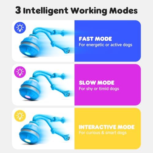 Interactive Small Dog Toys Ball, Smart Automatic Moving Rolling Dogs Toy