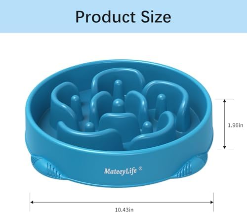 MateeyLife 1-Pack Slow Feeder Dog Bowls, 4 Cups, Dog Puzzle Feeder Bowl