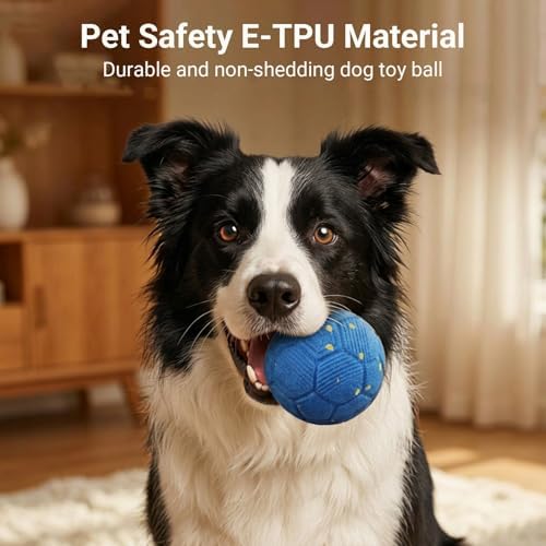 Smart Interactive Dog Ball, Automatic Moving Dog Toy with 3 Play Modes, Durable E-TPU Material, IP65 Active Moving Pet Toy Ball for Medium and Large Dogs, Blue