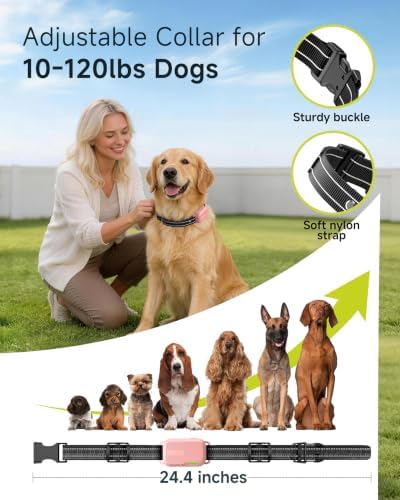 Dog Shock Collar - 4500FT Dog Training Collar with Remote, Blush Pink