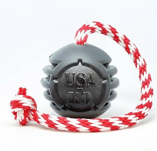 SodaPup USA-K9 Magnum Stars & Stripes – Dog Tug Toy, Chew Toy, & Treat Dispenser Made in USA from Our Most Durable Non-Toxic, Pet-Safe, Food Safe, Natural Rubber Material for Bonding, Exercise, & More
