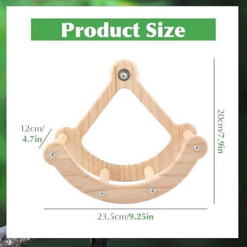 Bird Perch Toy, Wooden Interactive Rocking Perch with Exercise Wheel, Parakeet Enrichment Toy, Cockatiel Intelligence Toy for Parrots, Bird Cage Accessories for Budgies and Conures