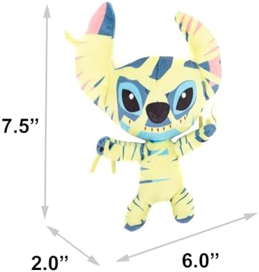 Buckle-Down Disney Squeaky Plush Dog Toy for Large, Medium & Small Dogs, Lilo and Stitch Halloween Mummy Stitch Full Body Pose, 7.5" x 6.0"