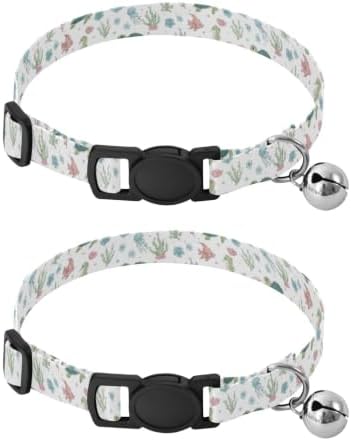 Cute Sea Turtles Kitten Collar 2 Pack Cat Neck Collar Adjustable Length 10.6" to 17.1"
