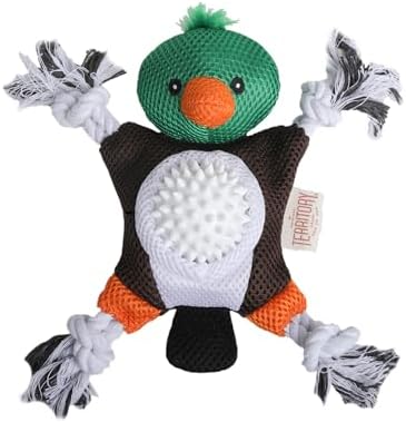 Territory 2 in 1 No Stuffing Removable Fetch Ball Tug Dog Toy for Small Medium Large Dogs, Duck
