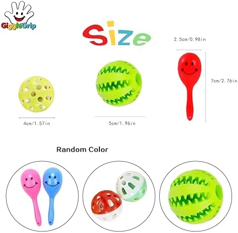 Bird Foraging Toys with Feeder Ball, Durable Plastic Parrot Training Puzzle & Interactive Treat Dispenser for Cockatiels, Conures, Parakeets, Budgies(Pack 3)