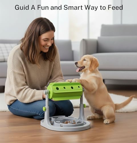 Dog Treat Dispenser Toy, Slow Feeder, Interactive Cat Puzzle Toy | Effectively Prevents Overeating, Keeps Pets Busy, Mental Stimulation Toy for Boredom, Dual-Height for Puppies and Kittens