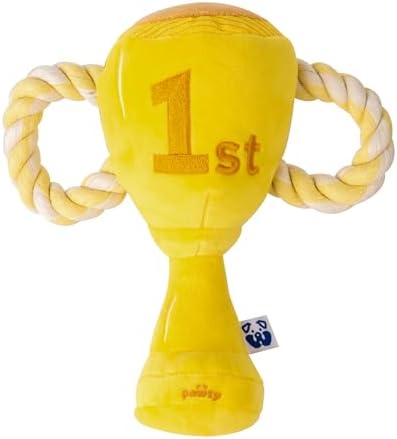 PAWTY Trophy Dog Toy - Snuffle Enrichment Puzzle Toy - Interactive Treat Hide & Seek Plush with Squeaker & Crinkle - Funny Parody Birthday Gift for Small Medium Dogs & Puppies