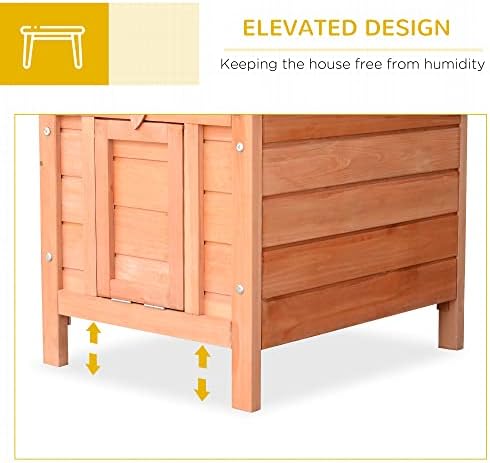 Small Wooden Rabbit Hutch with Openable Waterproof Roof Outdoor Bunny Cage for Guinea Pigs Ducks Puppies - 16.5" L x 20" W x 17" H Natural Wooden Pet House for Garden & Patio