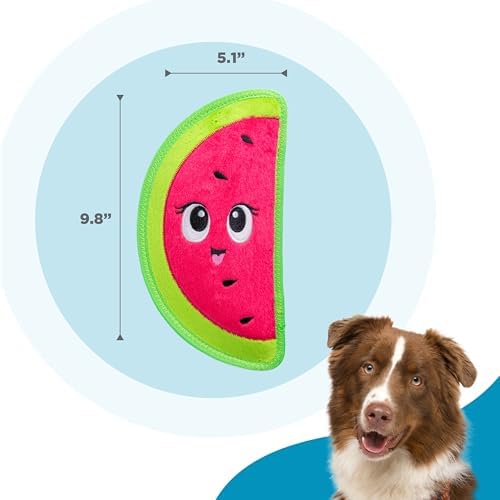 Outward Hound Tough Skinz Durable Chew Squeaky Dog Toy, Watermelon, 9.8"