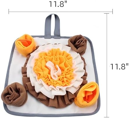 Rabbit Foraging Mat Bunny Enrichment Toys for Small Animals, Snuffle Mat with Anti-Slip Bottom, Slow Feeder Treat Dispenser for Bunnies, Guinea Pigs, Hamsters, Chinchillas, Hedgehog