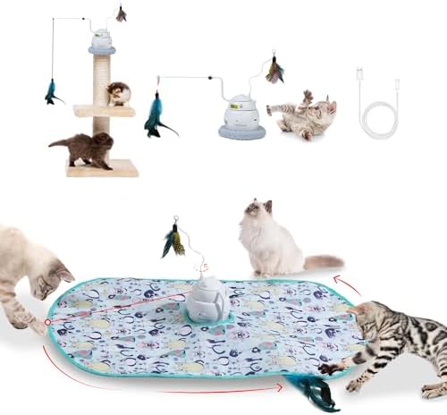 PAWSPIK Interactive 4-in-1 Laser Hide & Seek Rechargeable Automatic Cat Toy