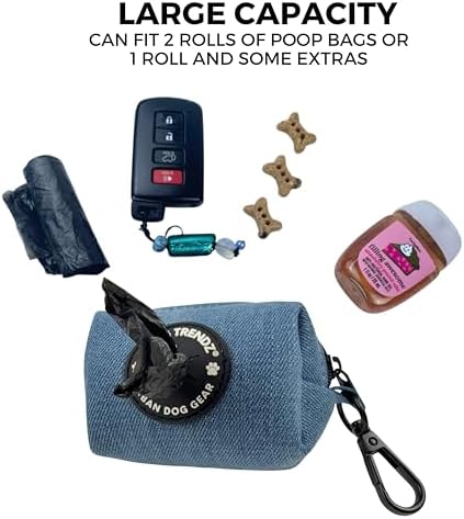 WAG TRENDZ Poop Bag Holders For Leashes | Dog Bag Holder | Downtown Denim