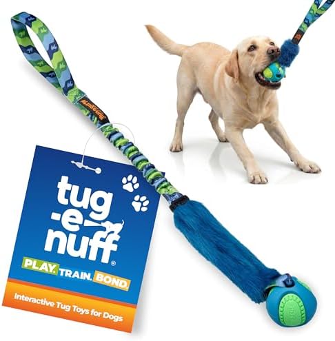 Tug-E-Nuff Fauxtastic PowerBall Bungee Tug (Green Pattern), Dog Toys, 25 in