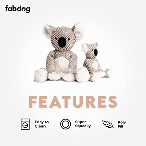 fabdog Floppies Plush Dog Toy - Cute & Durable Squeaky Dog Toys - Best Squeak Toy for Puppies and All Breeds | Ideal Pet Gift| Large Koala