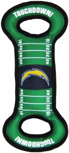 Pets First NFL Football Field Dog Toy with Squeaker. - Los Angeles Chargers - for Tug, Toss, and Fetch. - Tough & Durable PET Toy