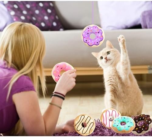 CiyvoLyeen Plush Donut Catnip Toys for Indoor Cats 6 Pack