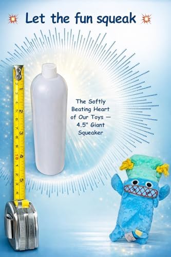 No Stuffing Interactive Plush Dog Toy with Hidden Toy Inside, Squeaky Soft Dog Toy for Small, Medium & Large Breeds, Blue Plush Hippo for Fetch, Play and Engagement, Gift Ready Box