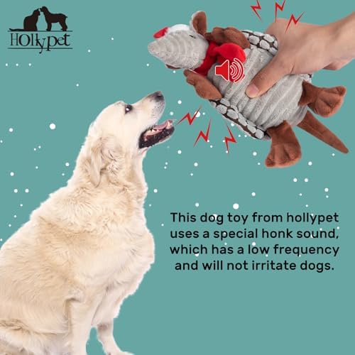 Hollypet Armadillo Squeaky Puppy Dog Toys for Small Medium Dogs, Christmas