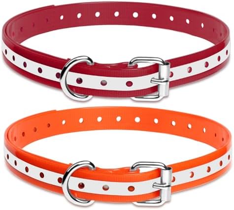 Shock Collar Replacement Strap for Most of Training Collar, 3/4 Inch Dog Collar Replacement for Shock and Bark Collar, Adjustable Reflective TPU Collar Strap - 2 Pack