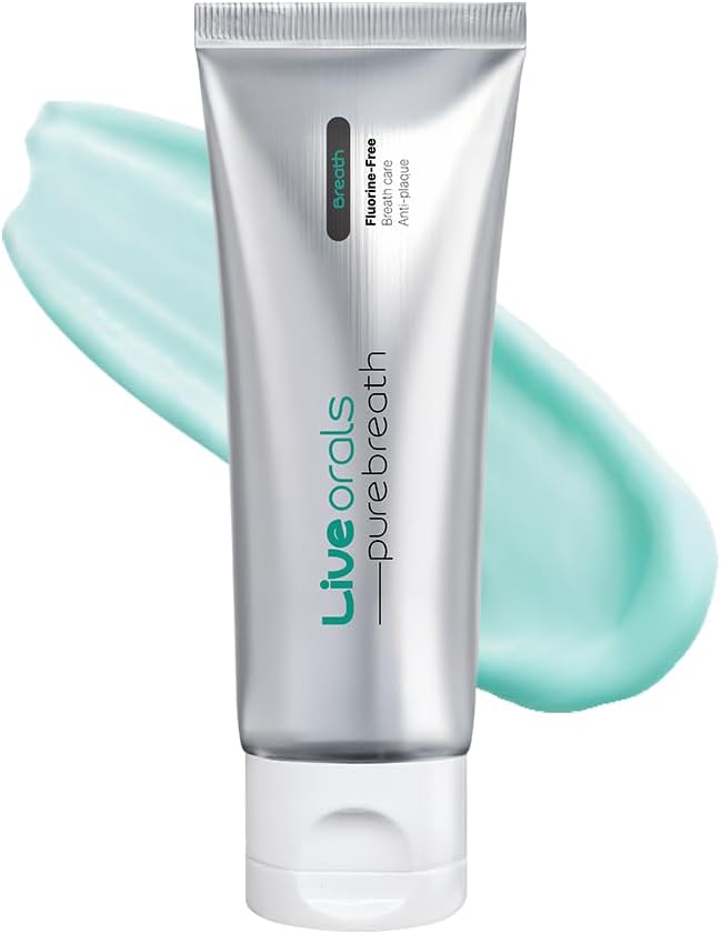LiveOrals PureBreath Toothpaste 80g – Fluoride-Free, Odor Neutralizing, Enamel Strengthening, Gentle Cleaning, Mint Fresh, Naturally Derived Ingredients, Sensitive Teeth Friendly