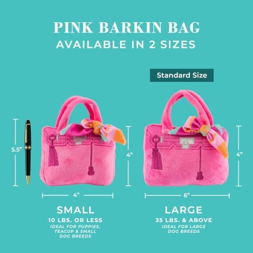 Haute Diggity Dog Barkin Bag with Scarf Plush Dog Toy, Designer Parody Toy