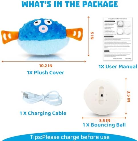 Interactive Dog Toys Rechargeable Moving Puppy Toys to Keep Them Busy, Touch Activated Puppy Toys, Puppy Dog Birthday Gifts, Electric Plush Entertainment Toy for Small & Medium Dogs