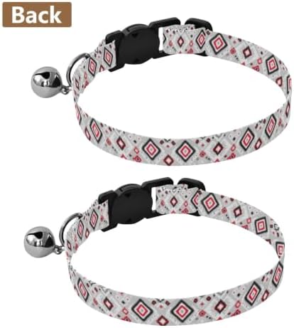 Geometric Zigzags Kitten Collars 2 Pack Lightweight Pet Collar for Cats and Dogs Adjustable Length 10.6" to 17.1"