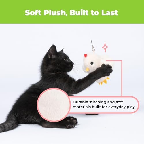 Best Pet Supplies Catify Interactive Flapping Cat Toy - Chick, Beige