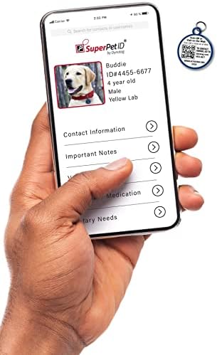 Dynotag® Web Enabled Super Pet ID Smart Tag with DynoIQ™ & Lifetime Recovery Service. Play Series: Round (Chief of Security)