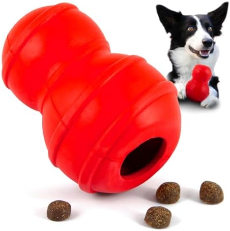 Jeffers Pet Natural Rubber Dog Chew Toy – Red Classic, Medium – Treat Dispensing, Vanilla Scent, Durable, Non-Toxic, Dishwasher Safe, Interactive Fetch & Tug Toy - Perfect for Training