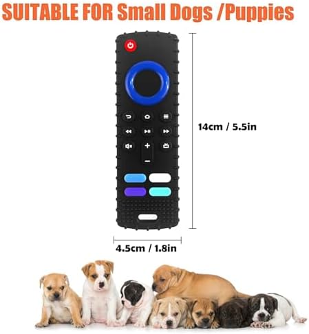 Puppy Toys for Teething, Remote Control Teether for Small Dogs,Puppy Teething Toy for Boredom & Stimulation,BPA-Free (Black01)