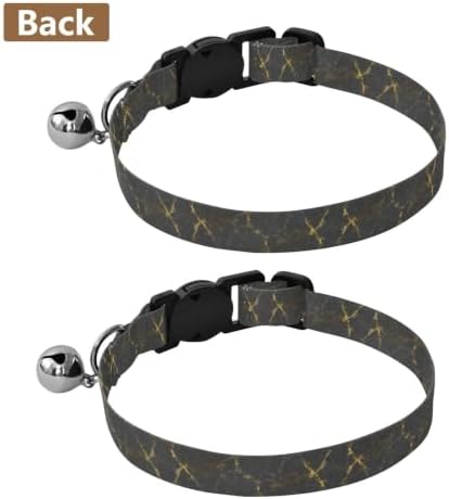 Gray Marble Gold Yellow Easy to Wear Pet Collars 2 Pack Collar for Puppy