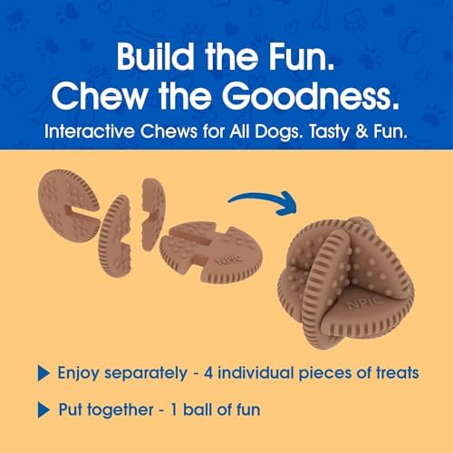 N-Bone Paw-ssemble, Interactive Dog Dental Chewing Treat, Peanut Butter Flavor, 7oz (Pack of 1) (Peanut Butter)