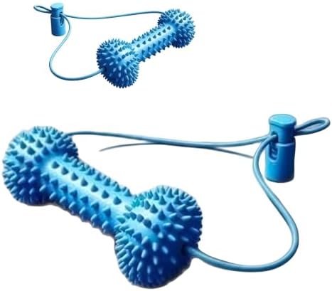 Tug Rope Dog Dental Chew Toy, Food Grade Silicone Spiky Bone Teeth Cleaning