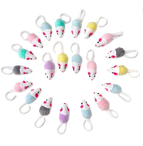 CHIWAVA 36PCS 1.8'' Interactive Cat Toy Mice with Catnip Rattle Sound Mouse