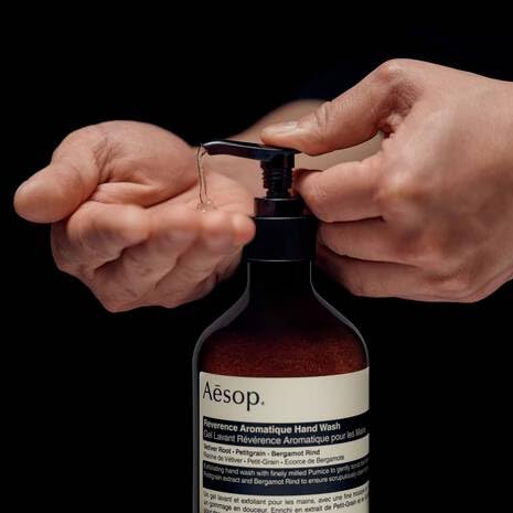 Aesop Reverence Hand Wash & Balm Set | Citrus, Woody, Herbaceous Duo that Exfoliates & Hydrates Hands Soft, Purified Hands | 16.9 oz / 500 mL
