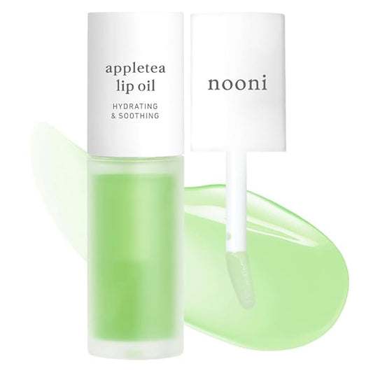 NOONI Korean Lip Oil - Appletea | Long-Lasting, Moisturizing, Plumping, Revitalizing for Dry Lips, Waterproof, No Peel Off, Hydrating, Nourishing Crystal Clear, Stocking Stuffers, 0.12 FL Oz