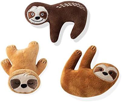 Fringe Studio 3PCS Plush Dog Toy Set, Basic Sloths, PetShop Collection (289406)