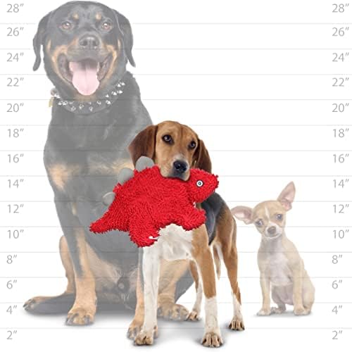 MIGHTY Tuffy Microfiber Medium Ball Stegosaurus Dog Toy