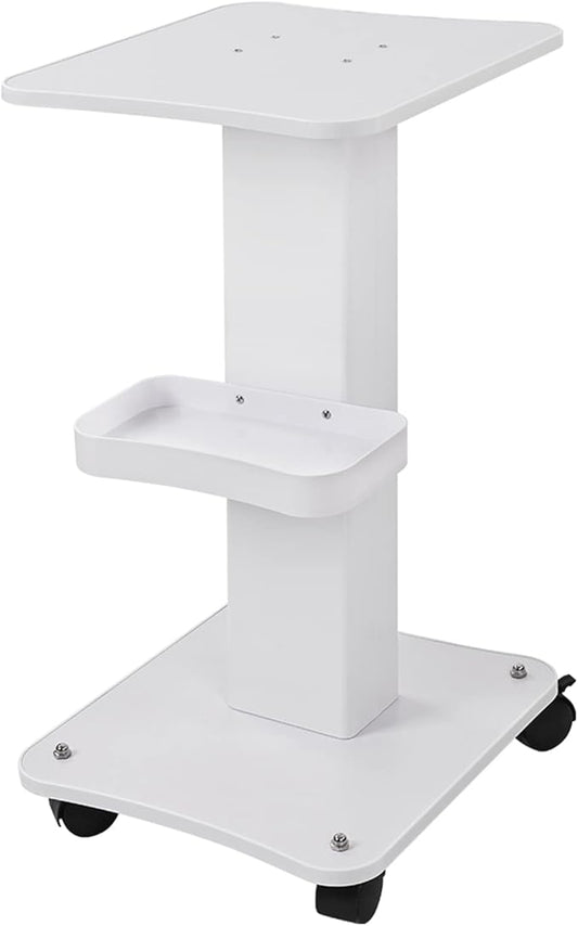 Beauty Trolley Cart with Wheels, 3 Tier Aluminum Beauty Rolling Cart, Hair Salon, Spa Salon, Vacuum Therapy Machine Trolley, Load 135lbs, 26.7 x 13.8 x 15 inch