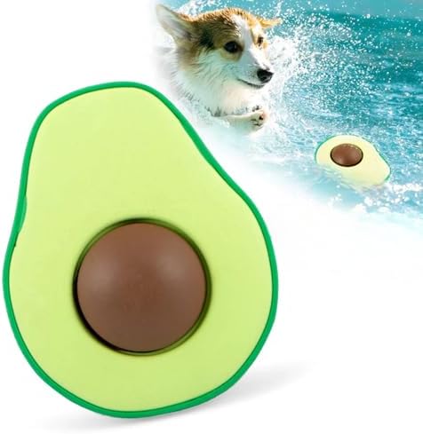 Jeffers Pet Natural Rubber Dog Chew Toy – Floating Avocado for Water Play, Medium – Vanilla Scent, Durable, Non-Toxic, Dishwasher Safe, Interactive Fetch & Tug Toy - Perfect for Training