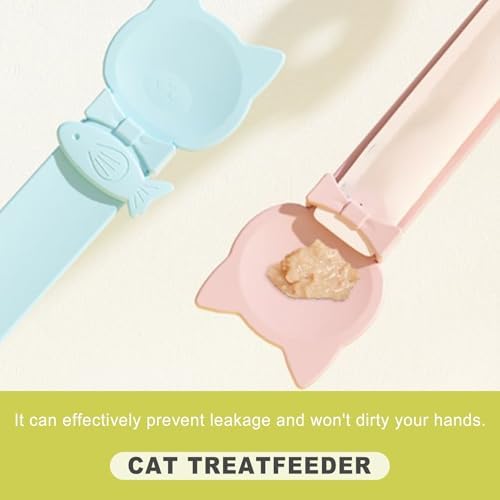 3 Pack Cat Treat Squeeze Spoon for Wet Food Lickable Treats Dispenser Cat Feeding Spoon Plastic Pet Feeding Tool for Liquid Snacks Grooming Training Reward