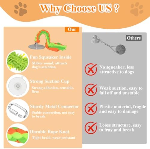 Suction Cup Dog Toys for Small Medium Dogs,Tug of War