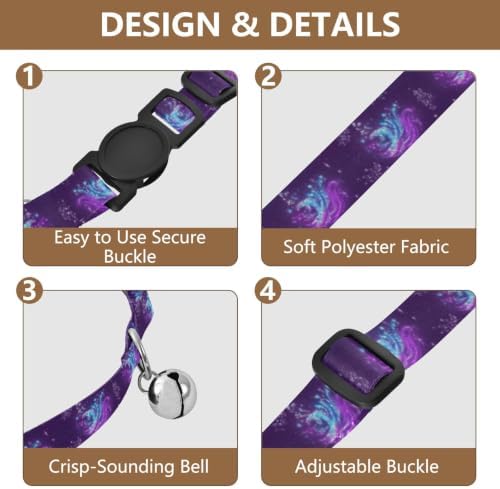 2 Pack Kitten Collars Glowing Pastel Butterflies Collar with Bell for Dog Puppy, Adjustable 10.6 to 17.1 Inches