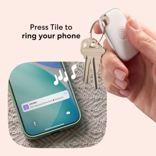 Life360 Tile Pro - Powerful Bluetooth Tracker, Key Finder and Item Locator for Keys, Bags and More. Both iOS and Android Compatible. Phone Finder. 1-Pack (White)