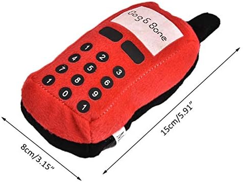 GLOGLOW Plush Dog Chew Toy for Puppy Teething - Soft Squeaky Toy for Small Dogs, Red/Blue Color, 6 Inch Interactive Play