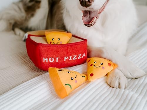 ZippyPaws Burrow Interactive Dog & Puppy Toys for Boredom - Pizza Box