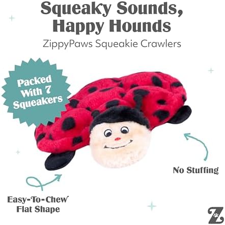 ZippyPaws Squeakie Crawler No Stuffing Dog Toy to Keep Them Busy - 10"